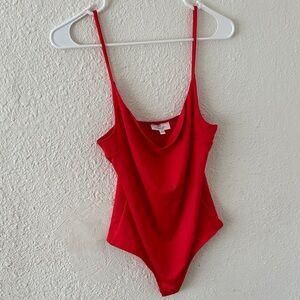 Red Spaghetti Strap Bodysuit